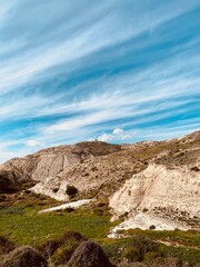Beautiful landscape on mountain hills with nice sky