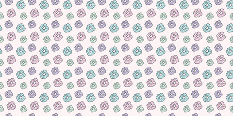 Colorful scrunchy repeat pattern hair tie vector background