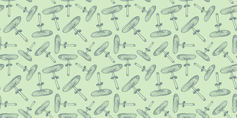 Mushroom vector pattern background, botanical illustration