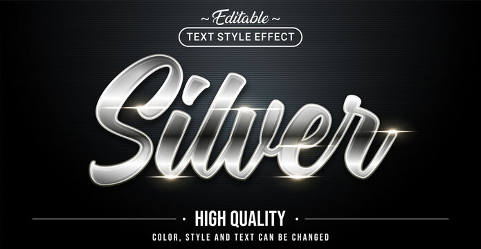 Editable text style effect - Silver text style theme.