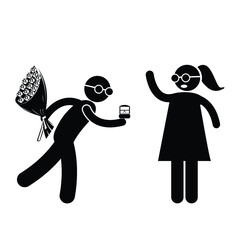 man stands on one knee and offers the woman to marry him