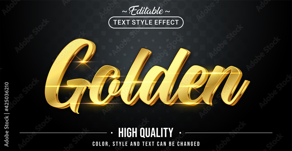 Poster Editable text style effect - Golden text style theme.