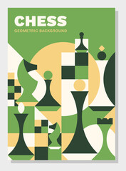 Chess background. Abstract geometric vector illustration. Best for book cover, poster, flyer and banner.