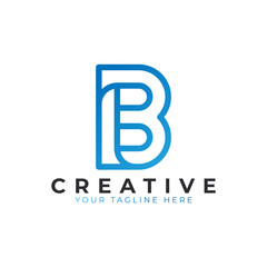Fototapeta premium Initial Letter B line logo design. Geometric Line Style. Graphic alphabet symbol. Usable for Business and Branding Logos. Flat Vector Logo Design Ideas Template Element. Eps10 Vector
