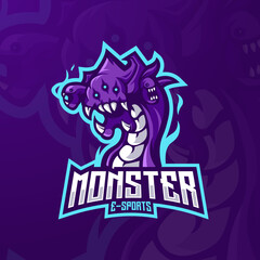 Monster mascot logo design vector with modern illustration concept style for badge, emblem and t-shirt printing. Nashor Character illustration for e-sport team.