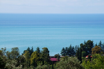 view of the sea from the mountain