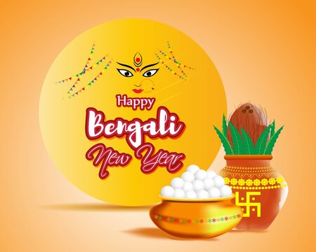 vector illustration of Pohela Boishakh means Bengali New Year ,also known a Subho Nabo Barso.