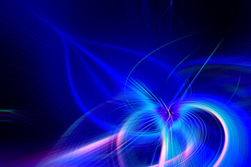 3D illustration or 3D rendering. Abstract shapes with lights. Oriental meditation concept.