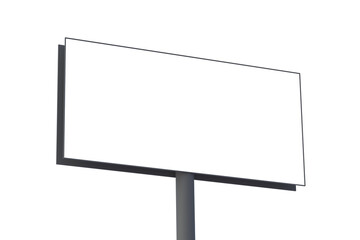 Advertising empty billboard isolated on white background. 3d render