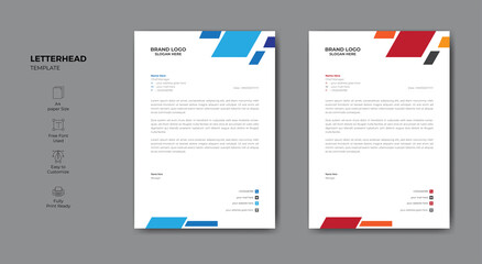 Elegant minimalist style letterhead template. Business style letter head template.
