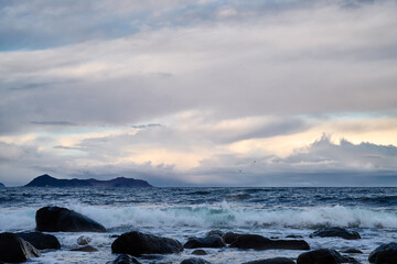 Coastal scene in Norway with Runde island