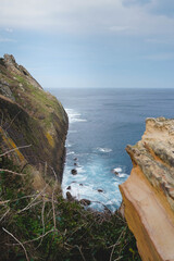 Coastal cliff breaking into the ocean