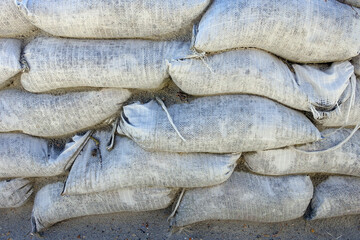 Sandbags Piled Up to Block Potential Flooding
