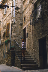 Fototapeta na wymiar Narni (Terni, Umbria, Italy), medieval city: a typical old street