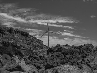 wind turbine in the mountains