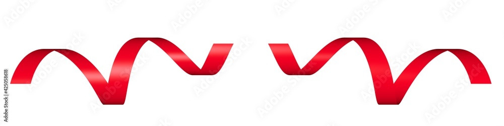 Poster red ribbon pattern. rendering an image.