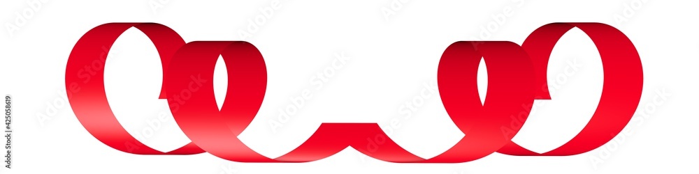 Poster red ribbon pattern. rendering an image.
