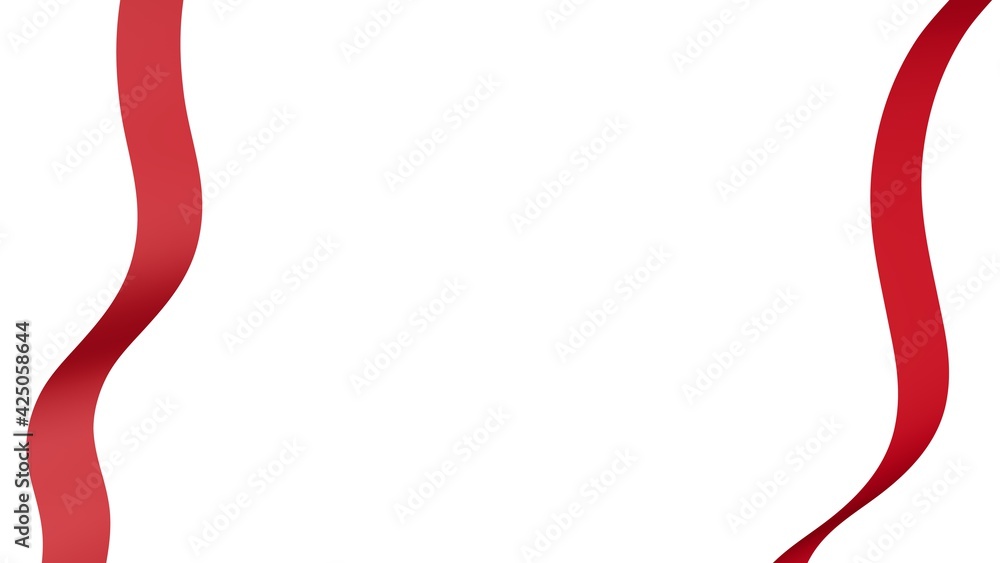Poster red ribbon pattern. rendering an image.