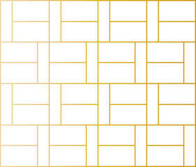 Geometric of rectangular tile pattern. Design mondrian gold on white background. Design print for illustration, texture, wallpaper, background.