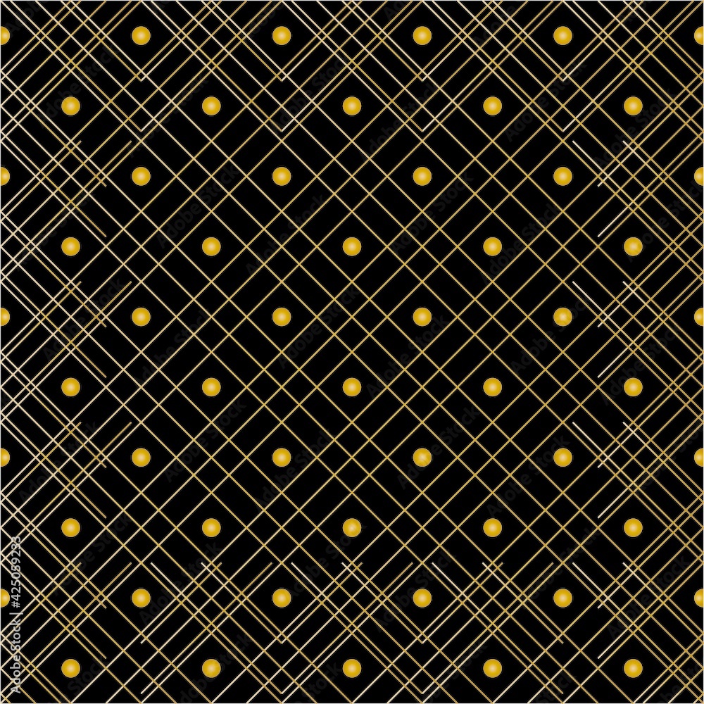 Aufkleber geometric of diagonal lines with dots pattern. design tiles gold on black background. design print f