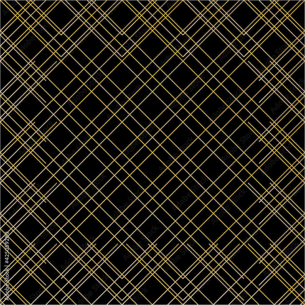 Poster geometric of double diagonal lines pattern. design tiles gold on black background. design print for 