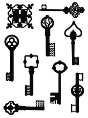 Collection of ancient keys.