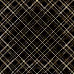 Geometric of double diagonal lines pattern. Design tiles gold on black background. Design print for illustration, texture, wallpaper, background.