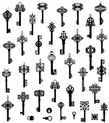 Collection of ancient keys.