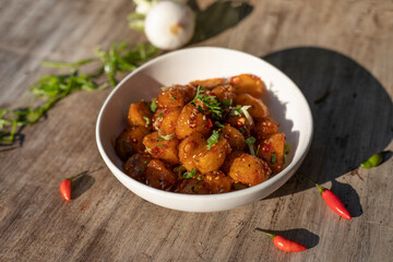 organic  ayurvedic indian spicy potato chili 