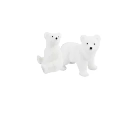 Foto op Canvas Bear in the North christmas decoration isolated on white background with clipping path © Little Studio1