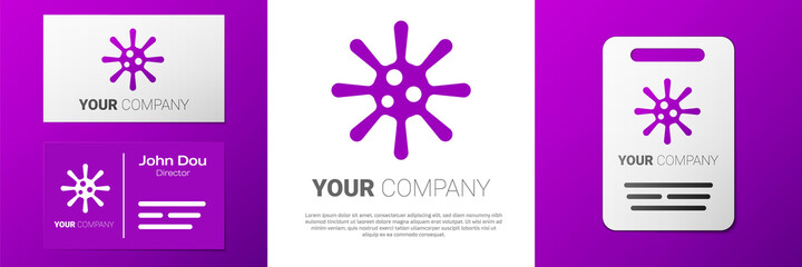 Logotype Bacteria icon isolated on white background. Bacteria and germs, microorganism disease causing, cell cancer, microbe, virus, fungi. Logo design template element. Vector