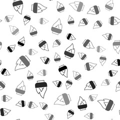 Black Alcohol or spirit burner icon isolated seamless pattern on white background. Chemical equipment. Vector