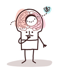 Cartoon man with a hole in Brain and memory Disorders