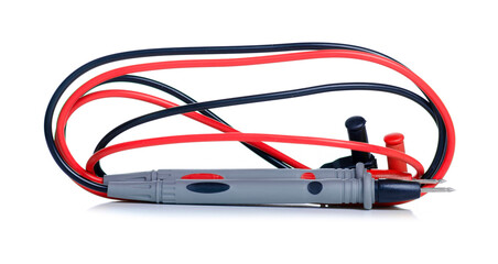 test leads for multimeter on white background isolation