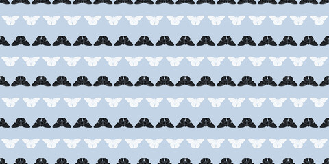 Butterfly seamless repeat pattern vector background , blue