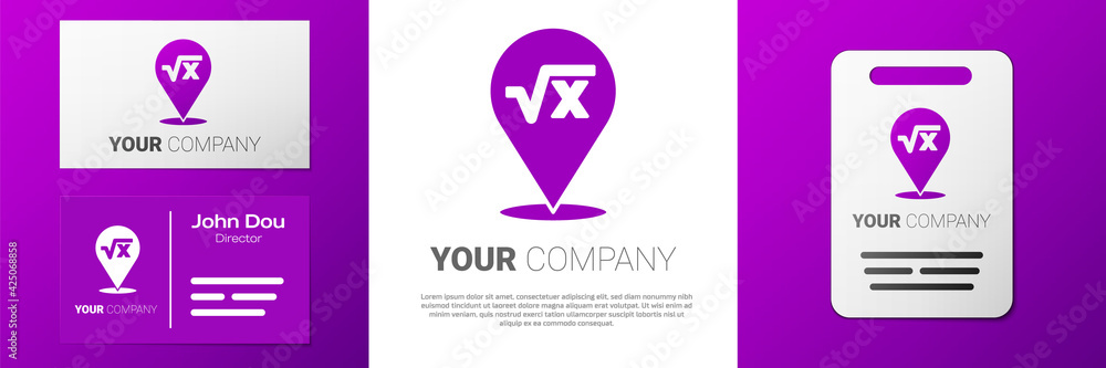 Aufkleber logotype square root of x glyph icon isolated on white background. mathematical expression. logo des