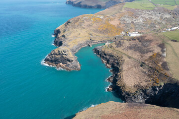 Aerial photograph of Boscastle, Cornwall, England.