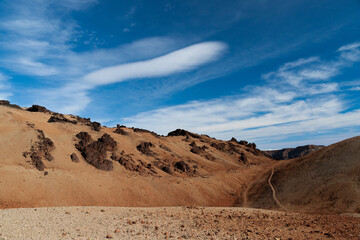 Teide National Park, red soil, wide landcapes on Tenerife