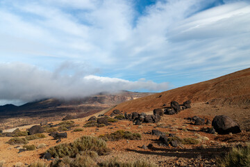 Teide National Park, red soil, wide landcapes on Tenerife