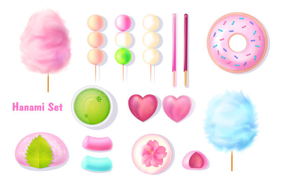 Hanami set, Japanese sweets, spring