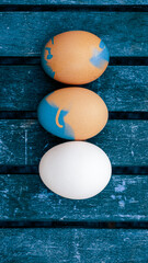 Free range Easter eggs, season greetings. Huevos de Pascua