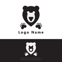 bear animal simple logo illustration