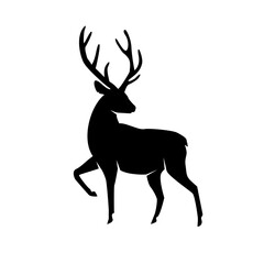 Silhouette of a deer with antlers deer