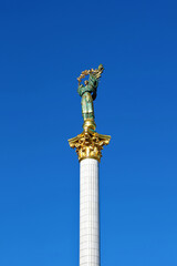 Independence monument in Kyiv, Ukraine. The monument was built in a compositional center of the...
