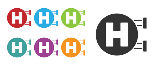 Black Hospital signboard icon isolated on white background. Set icons colorful. Vector