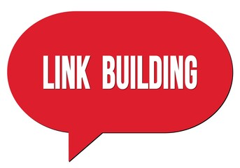 LINK  BUILDING text written in a red speech bubble