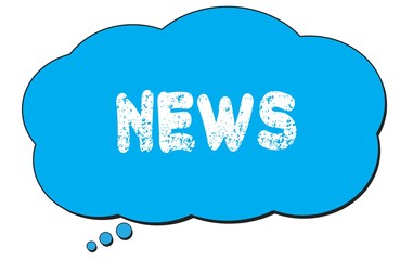 NEWS text written on a blue thought bubble.