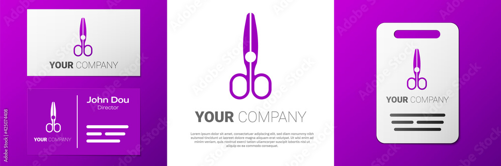 Aufkleber logotype scissors icon isolated on white background. tailor symbol. cutting tool sign. logo design t