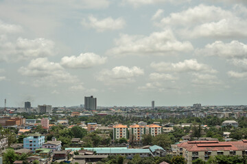  View of Bangkok City Scape with blue sky