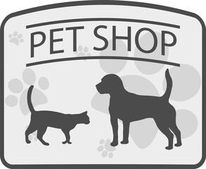 pet shop emblem - vector illustration